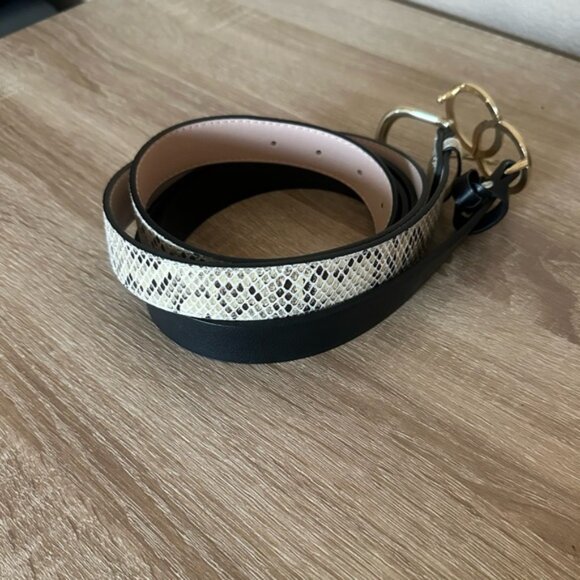 H&M Belt Bundle – Black & Snakeskin Gold Buckle Belts – Size Small - Picture 4 of 4